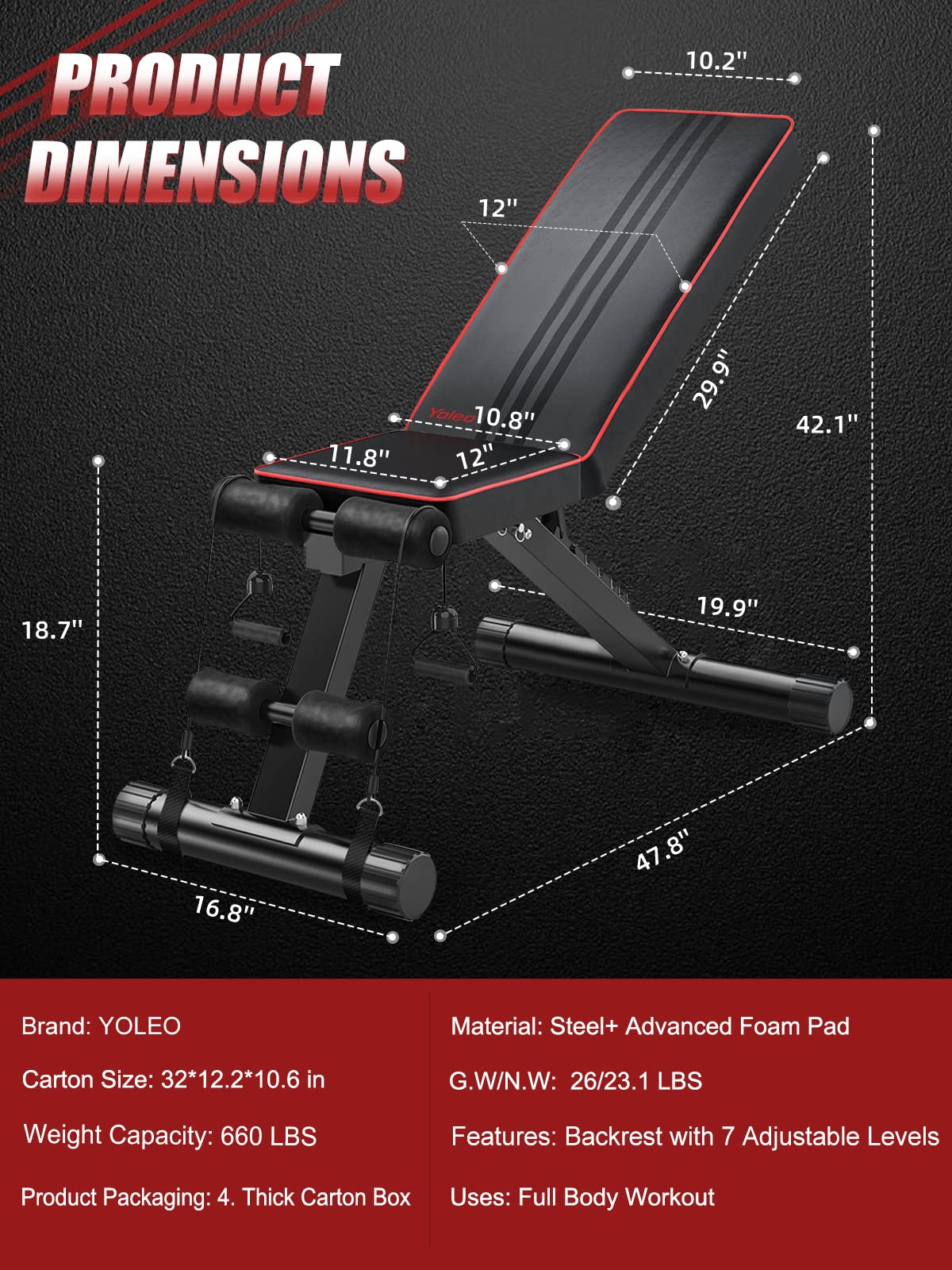 Multifunctional adjustable bench